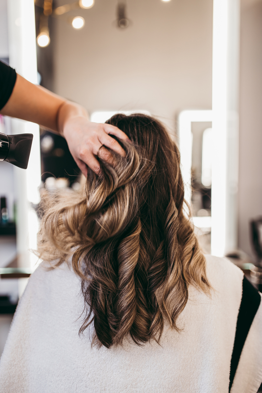 Woman at hair salon